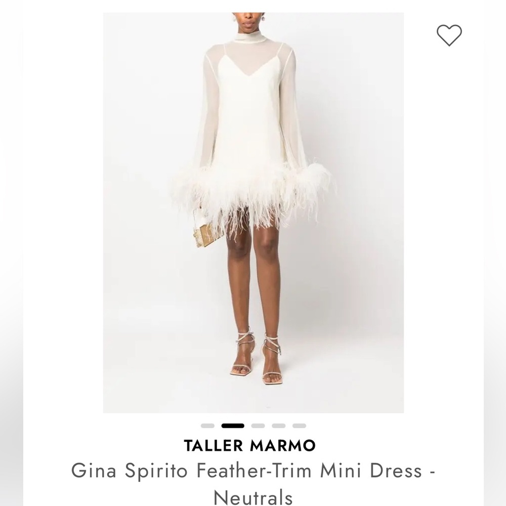 Taller Marmo Feather-Trim Mini Dress